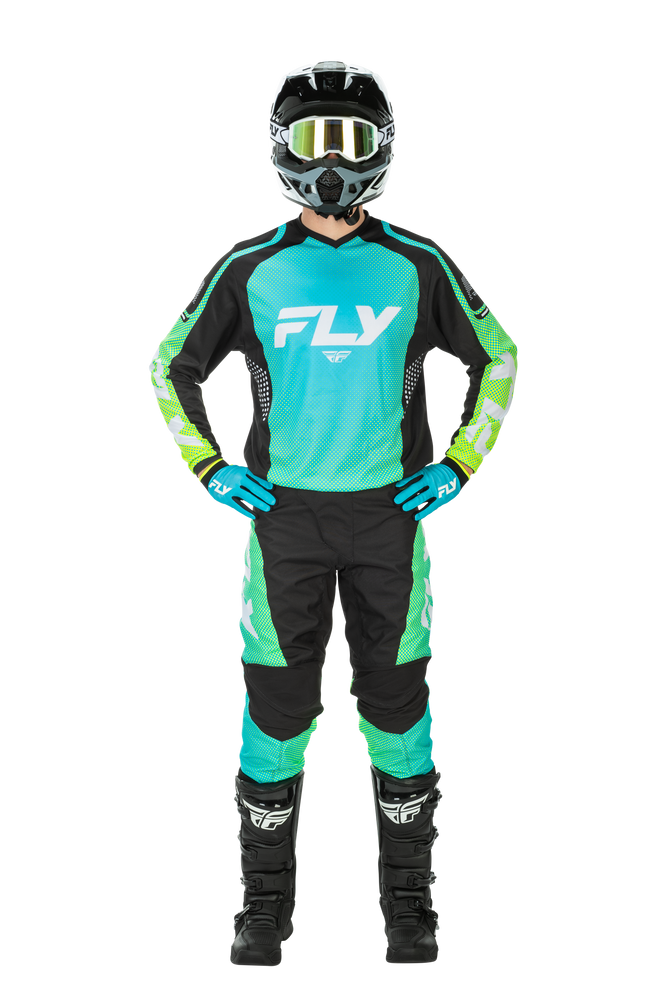 FLY Racing 2026 F-16 Aqua/Black/White Jersey Pant Combo