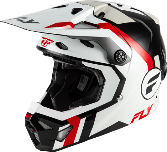 FLY Racing 2026 Youth Formula CP Seal Helmet White/Black/Red