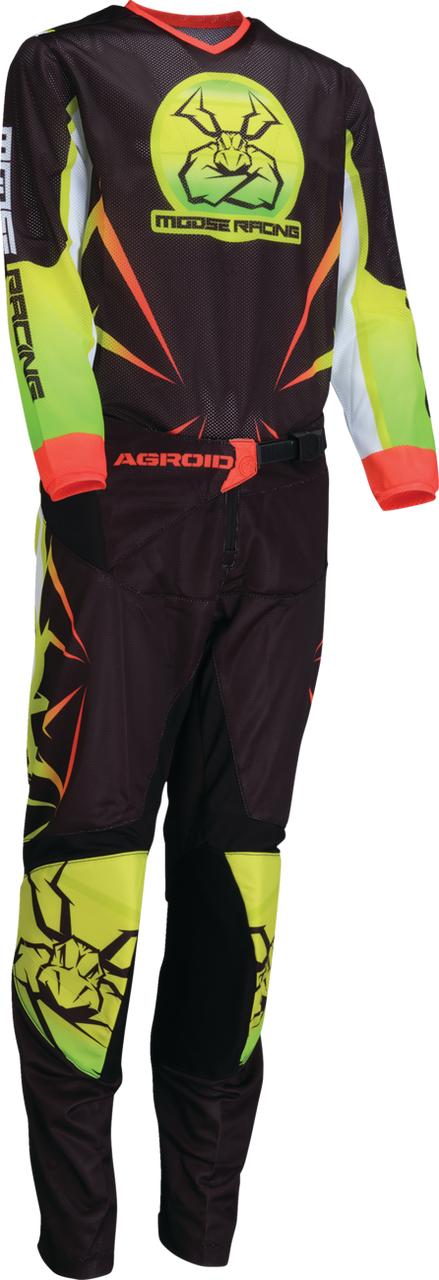 Moose Racing 2025 Youth Agroid Jersey Pant Combo Hi-Viz/Black