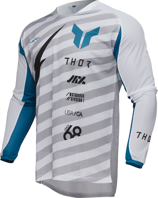 Thor 2025 LAUNCHMODE Vented Raid Jersey White/Gray