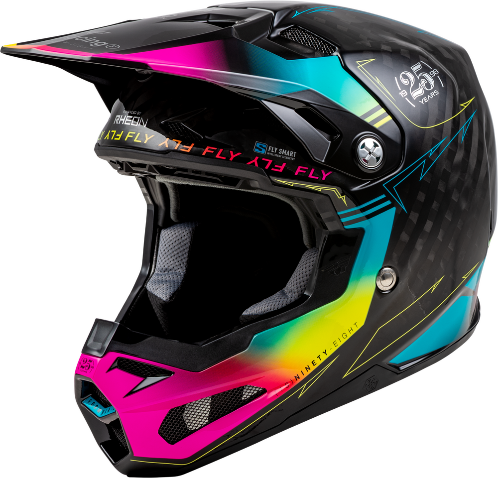 FLY Racing Limited Edition Formula S Carbon Legacy Helmet - Black/Electric Blu/Fuschia