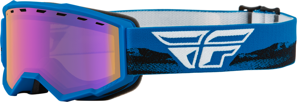 FLY RACING - 37-50161 - YOUTH FOCUS SNW GOGGLE BLU/BLK W/ BLUE MIRROR/AMBER LENS