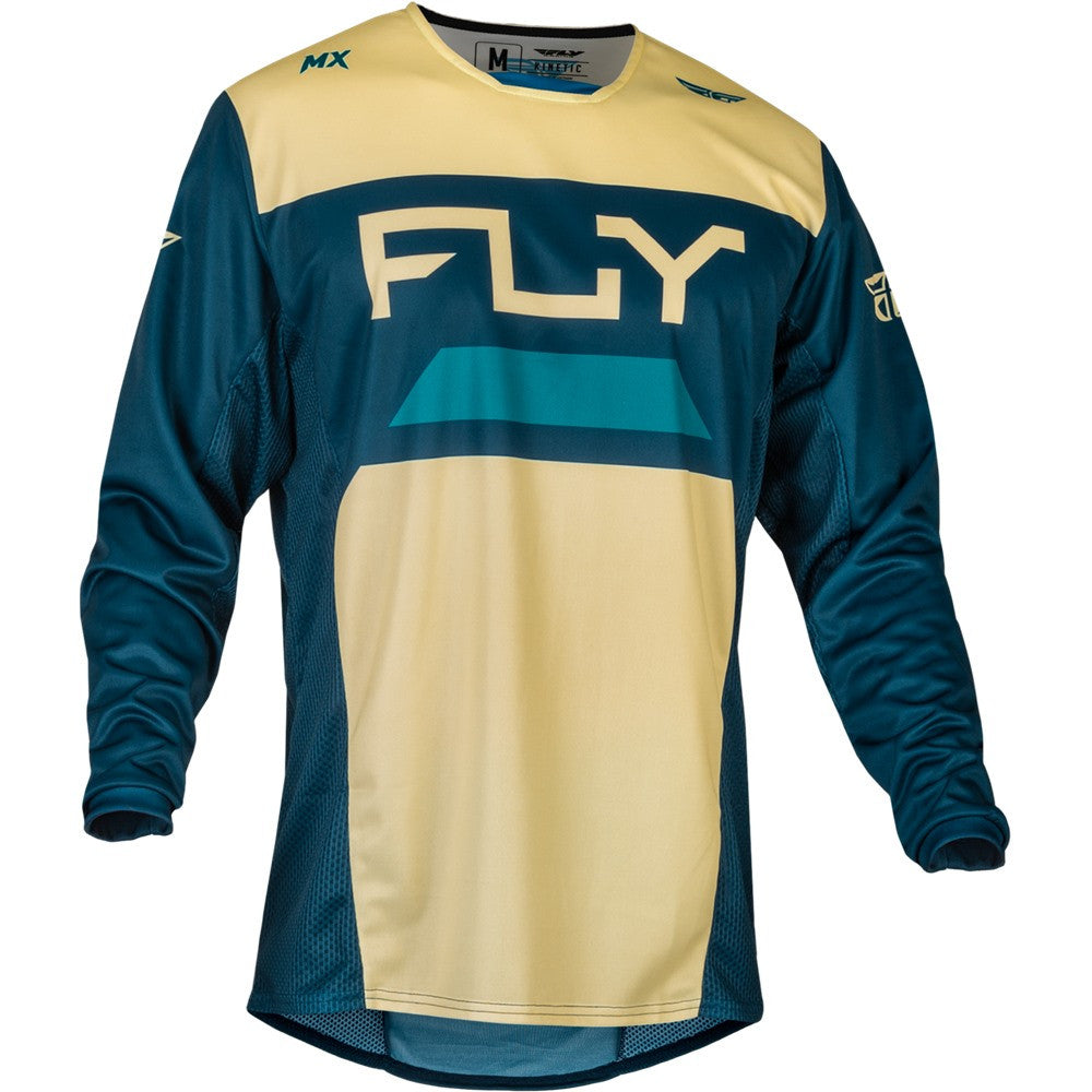 FLY Racing 2024 Kinetic Reload Jersey Pant Combo Ivory/Navy/Cobalt