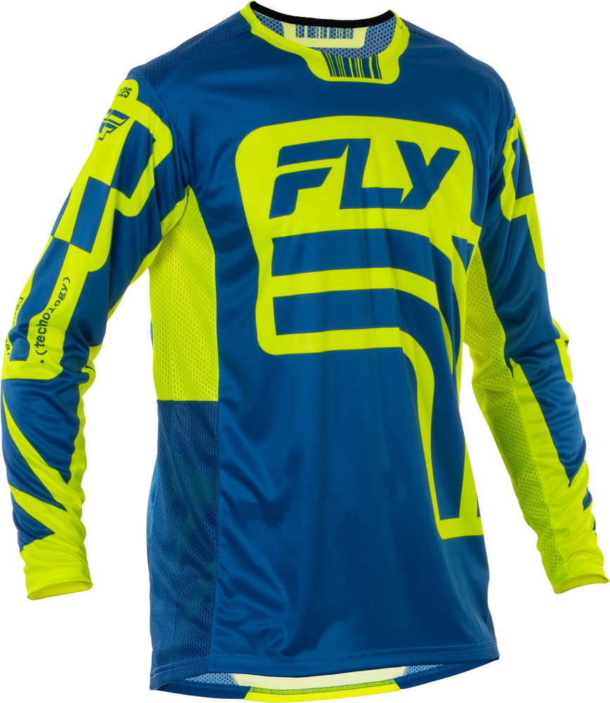 FLY Racing 2025 Youth Lite Lancer Jersey Navy/Hi-Vis Youth X-Large
