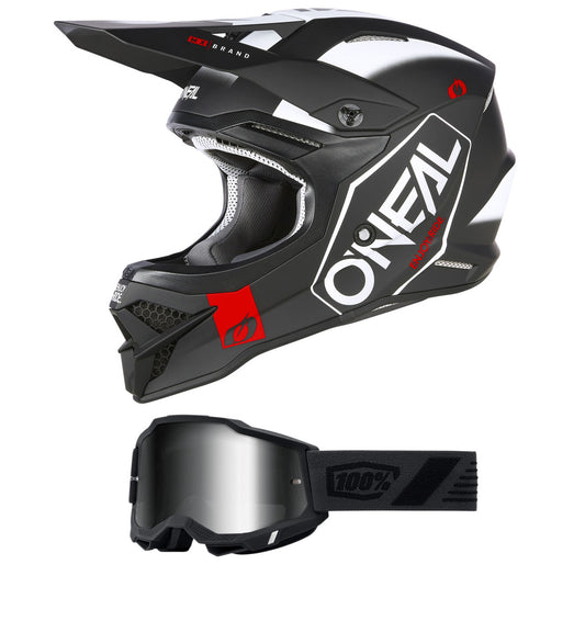 O'Neal 2024 3 Series Hexx V.23 Helmet and Goggle Combo Black/White