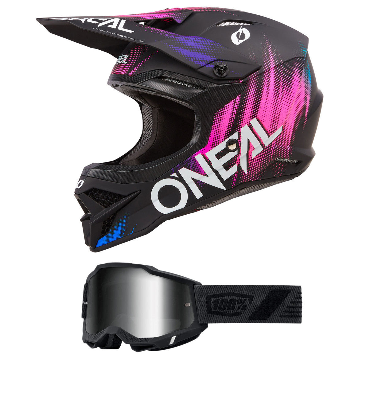 O'Neal 2024 3 Series Voltage Helmet and Goggle Combo Black/Multi