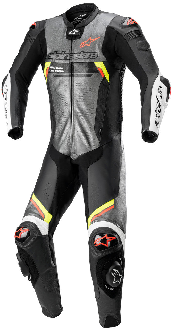 Alpinestars Missile Ignition v2 1-PC Leather Riding Suit Gray/Black/Yellow/Red