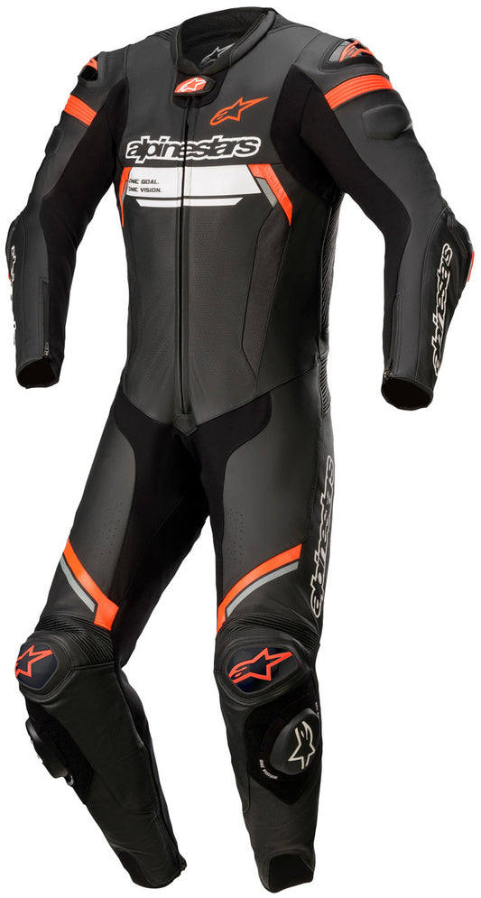 Alpinestars Missile Ignition v2 1-Piece Leather Riding Suit Black/Red Fluo