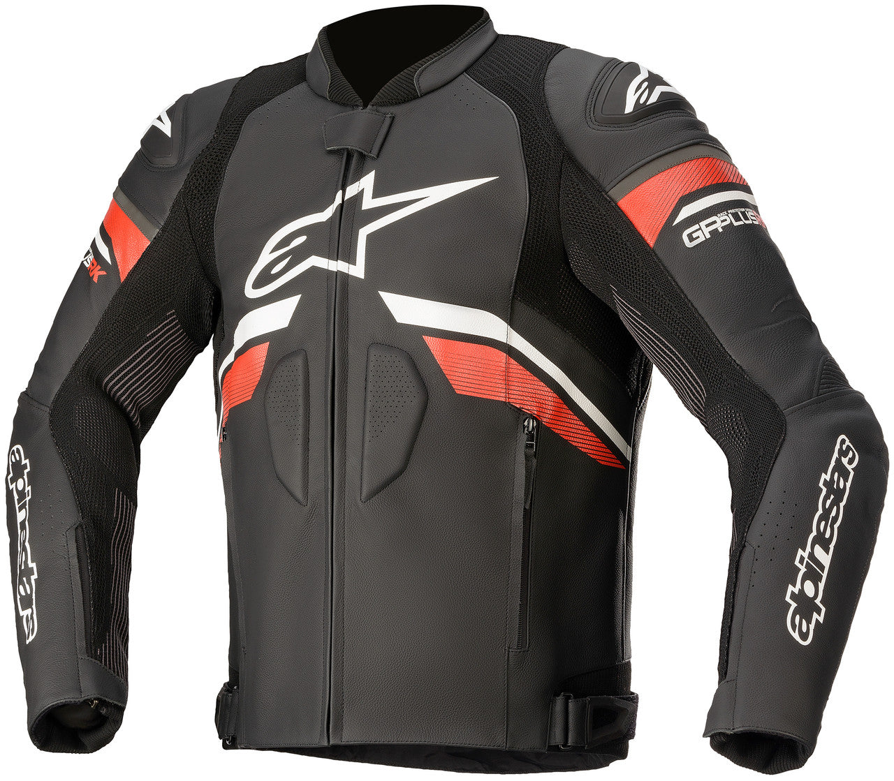 Alpinestars GP Plus R v3 Rideknit Leather Street Jacket Black/White/Bright Red