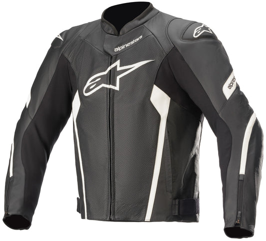 Alpinestars Faster v2 Airflow Leather Motorcycle Jacket Black/White