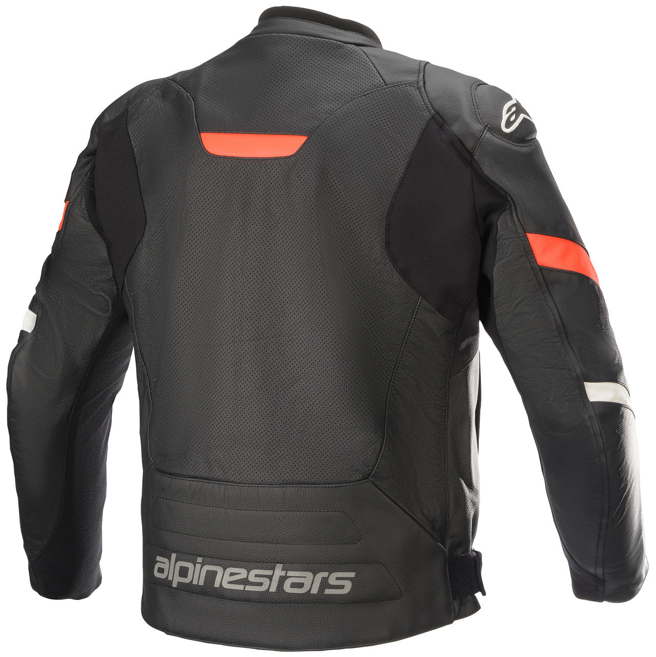 Alpinestars Faster v2 Airflow Leather Motorcycle Jacket Black/White/Red Fluo