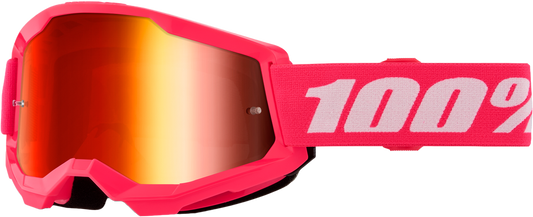 100% - 50028-00017 - STRATA 2 GOGGLE PINK MIRROR RED LENS