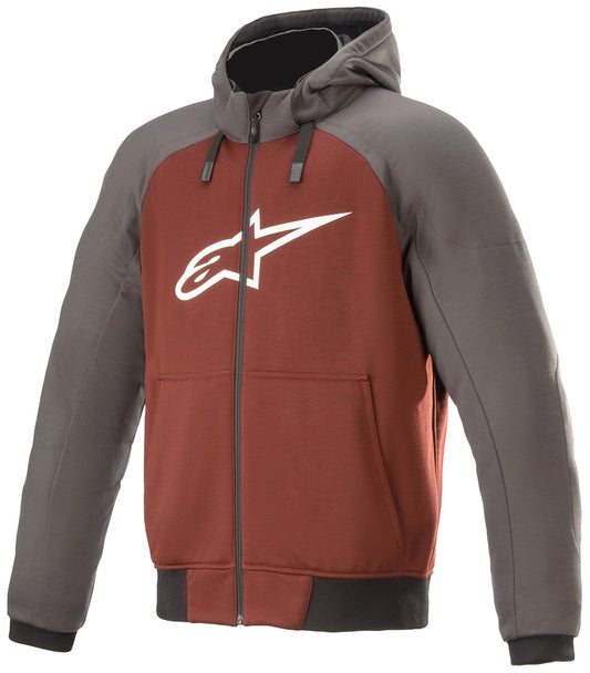 Alpinestars Chrome Sport Motorcycle Riding Hoodie Tar Gray/Burgundy