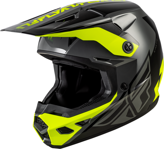 FLY Racing 2026 Kinetic Crest Helmet Grey/Black/Hi-Vis