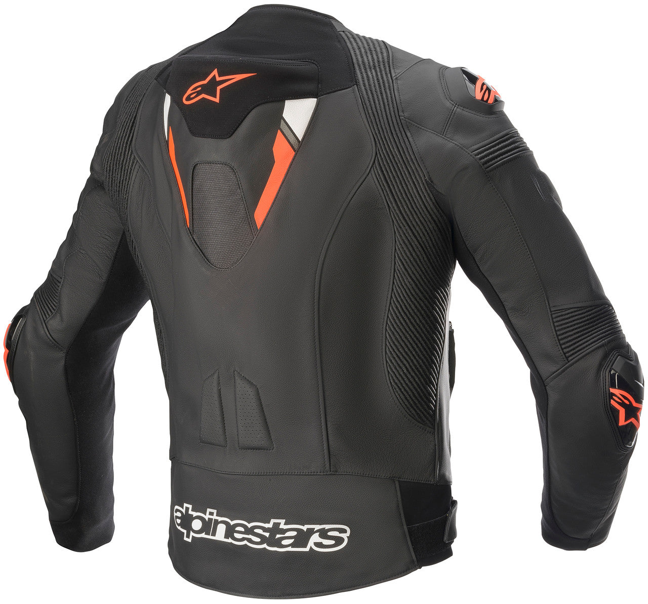 Alpinestars Missile Ignition v2 Leather Motorcycle Jacket Black/Red Fluo