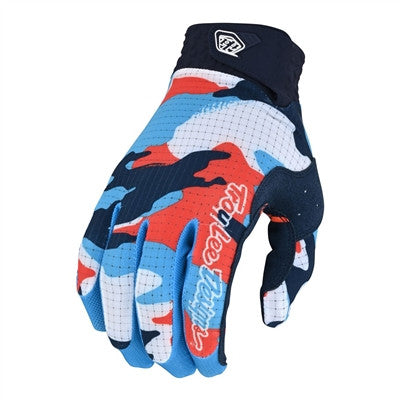 Troy Lee Designs 2022 Youth Air Gloves - Formula Camo Navy/Orange