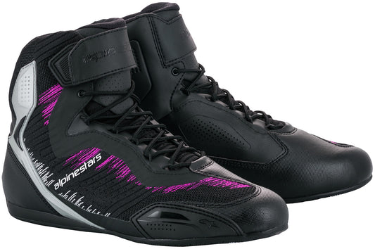 Alpinestars Stella Faster 3 Rideknit Riding Shoes Black/Silver/Diva Pink