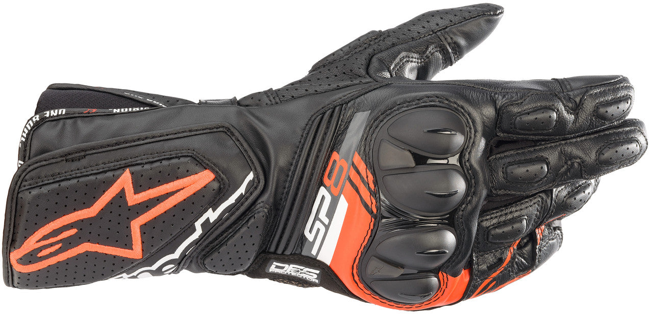 Alpinestars SP-8 v3 Motorcycle Gloves Black/White/Bright Red