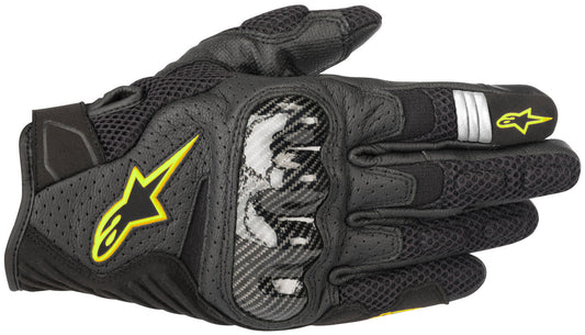 Alpinestars SMX-1 Air v2 Motorcycle Gloves Black/Yellow Fluo