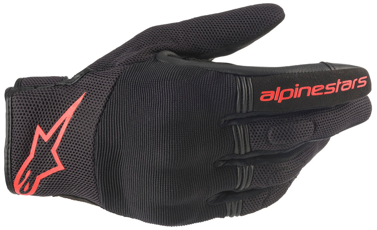 Alpinestars Copper Motorcycle Gloves Black/Red Fluo