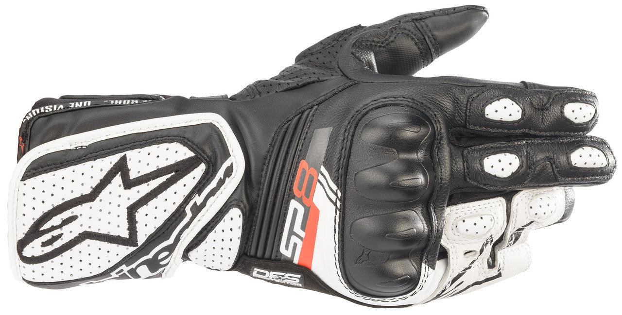 Alpinestars Stella SP-8 v3 Motorcycle Gloves Black/White