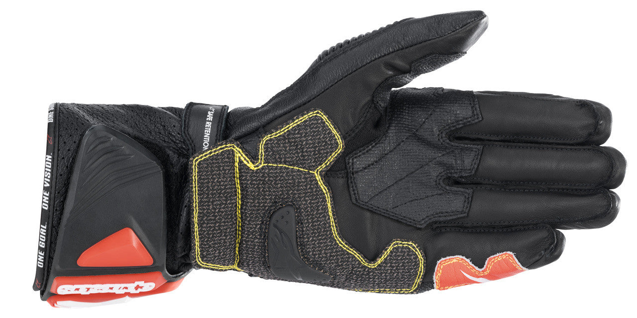 Alpinestars GP Tech V2 S Motorcycle Gloves Black/White/Red Fluo