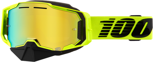 100% - 50008-00003 - ARMEGA SNOWMOBILE GOGGLE NUCLEAR CITRUS MIRROR GOLD LEN