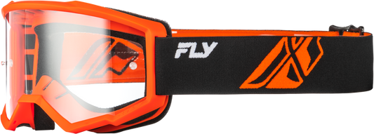 FLY Racing Focus Black/Orange with Clear Lens