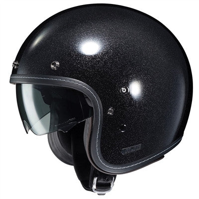 HJC IS-5 Metallic Open Face Helmet - Metal Flake Black