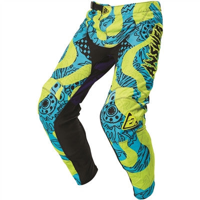Answer Racing 2021 Youth Akron Hypno Pants - Hyper Acid/Astana/Purple