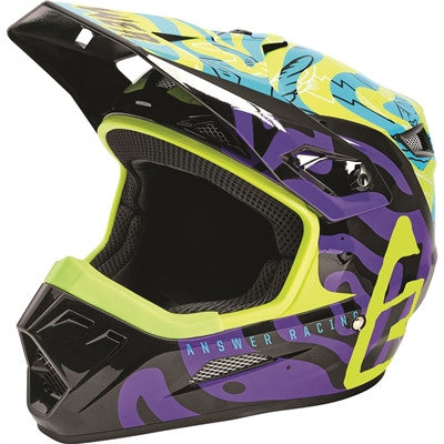 Answer Racing 2021 AR3 Hypno Helmet - Hyper Acid/Astana/Purple