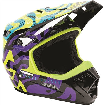Answer Racing 2021 AR3 Hypno Helmet - Hyper Acid/Astana/Purple