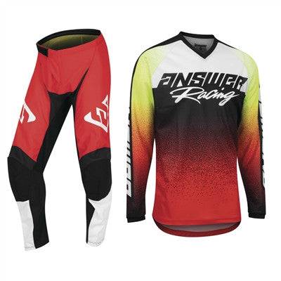 Answer Racing 2022 Youth Syncron Prism Jersey and Pant Combo - Red/Hyper Acid