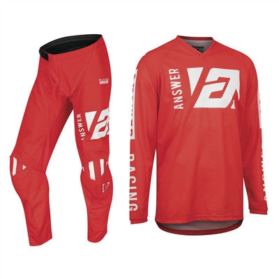 Answer Racing 2022 Youth Syncron Merge Jersey and Pant Combo Answer Red/White