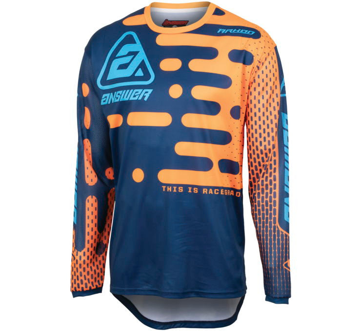 Answer Racing 2023 Akron Boost Jersey Pant Combo - Navy/Hyper Orange/Light Blue
