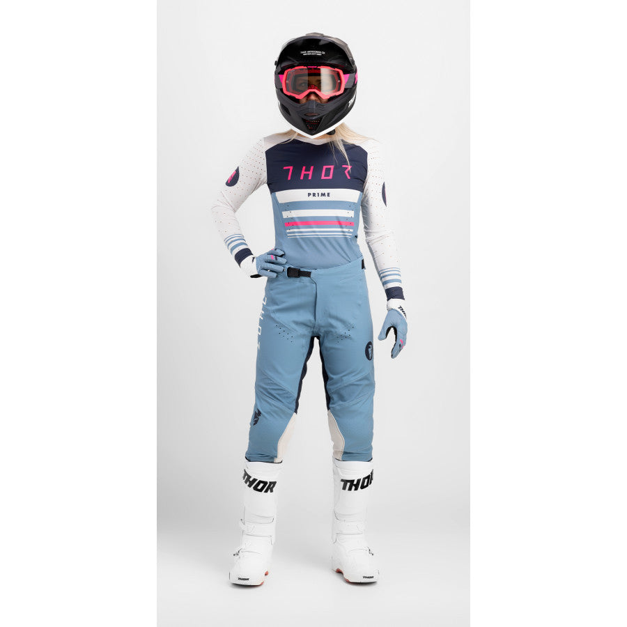 Thor 2024 Womens Prime Blaze Jersey Pant Combo Blue Steel/Vintage White