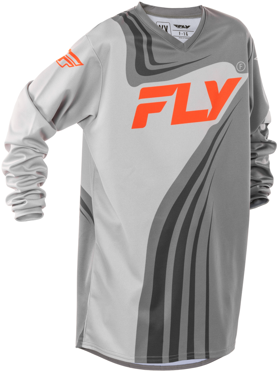 FLY Racing 2025 Youth F-16 Jersey Grey/Orange