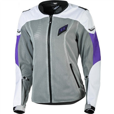 FLY Racing 2019 Womens Flux Air Mesh Jacket - White/Purple