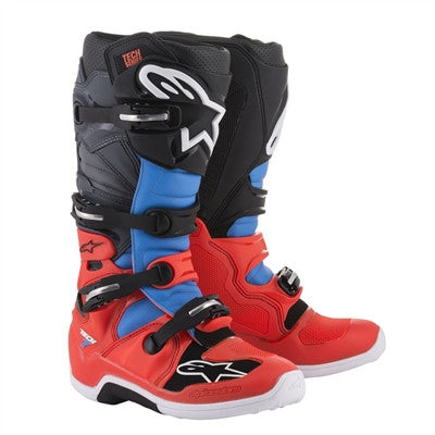 Alpinestars 2019 Tech 7 Boots - Red/Cyan/Grey/Black