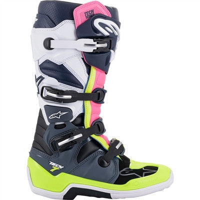 Alpinestars 2021 Tech 7 Offroad Boots - Grey/Blue/Pink