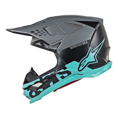 Alpinestars 2019 Supertech M8 Radium Offroad MIPS Helmet - Black Matte/Mid Grey/Teal