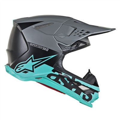 Alpinestars 2019 Supertech M8 Radium Offroad MIPS Helmet - Black Matte/Mid Grey/Teal