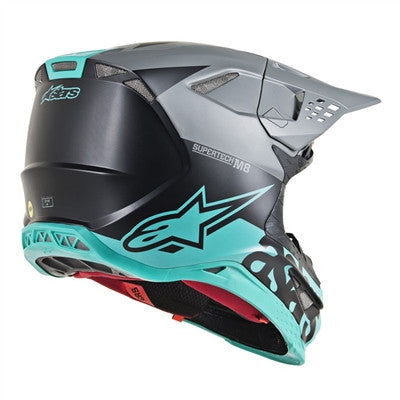 Alpinestars 2019 Supertech M8 Radium Offroad MIPS Helmet - Black Matte/Mid Grey/Teal