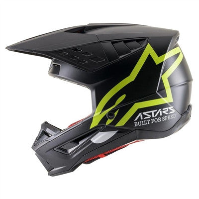 Alpinestars S-M5 Compass Graphic Offroad Helmet - Matte Black/Yellow Fluo