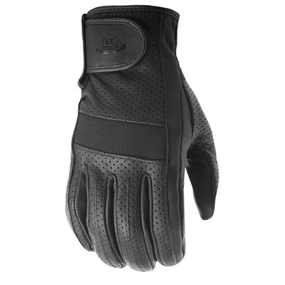 Highway 21 Jab Full Perforated Leather Gloves - Black