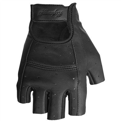 Highway 21 Womens Ranger Leather Fingerless Gloves - Black