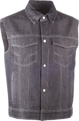 Highway 21 2019 Iron Sights Denim Vest Traditional Collar -  Black