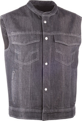 Highway 21 2019 Iron Sights Denim Vest Club Collar -  Black