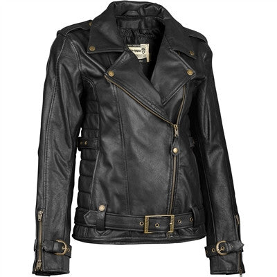 Highway 21 Womens Pearl Leather Jacket - Black