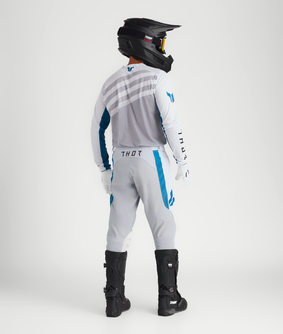 Thor 2025 LAUNCHMODE Vented Raid Jersey Pant Combo White/Gray